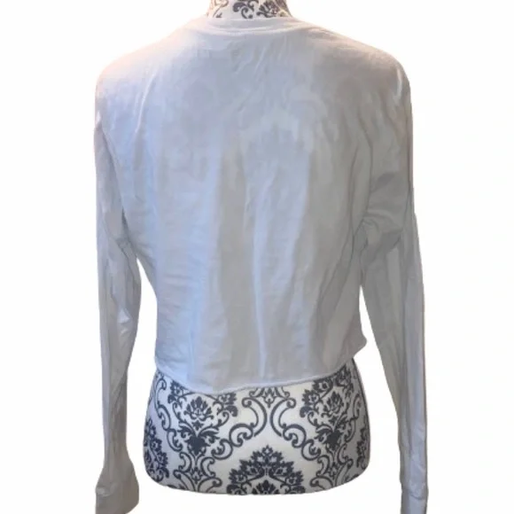 VANS Rainbow ‘Off The Wall’ Logo Juniors Medium along Sleeved Cropped Top - Picture 7 of 9